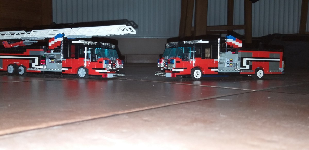 Lego Fire Truck und Fire Engine Ladder