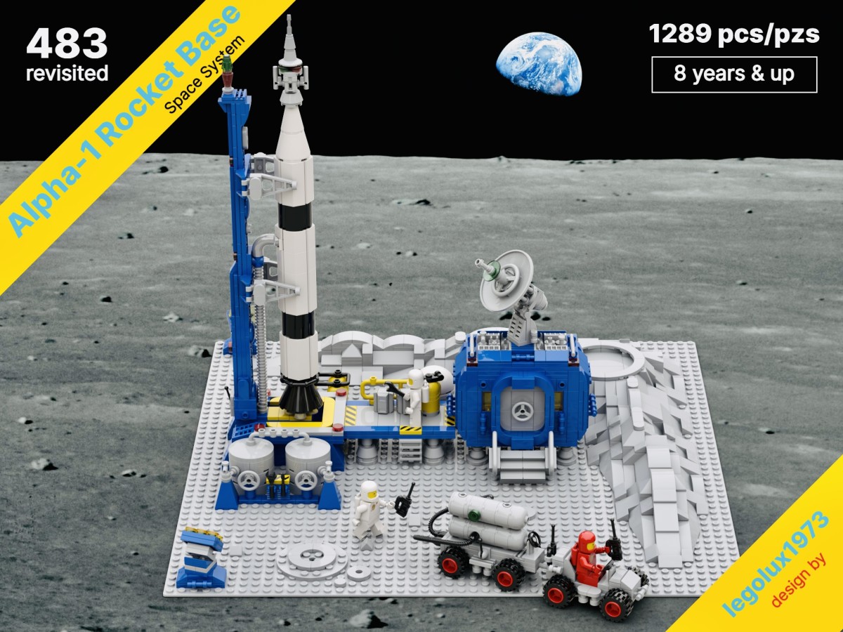 LEGO® Classic Space Set 483 Alpha-1 Rocket Base redesigned 02