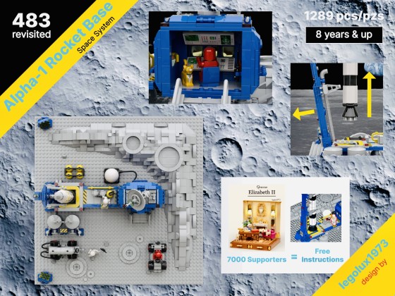 LEGO® Classic Space Set 483 Alpha-1 Rocket Base redesigned 03